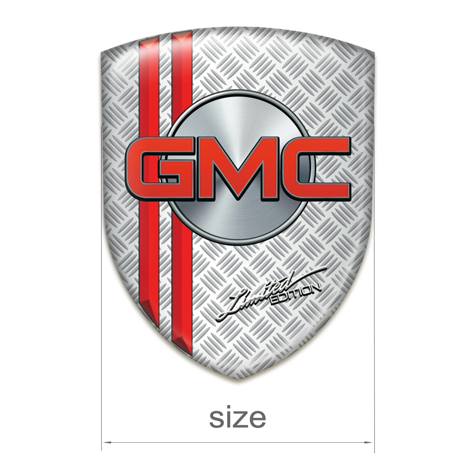 GMC Logo Emblem Mesh Effect with Red Lines Version | Domed Emblems ...