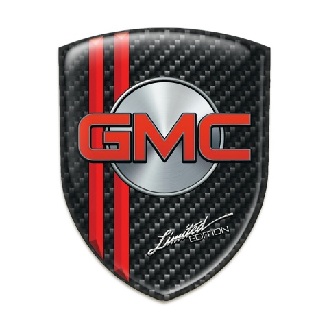 GMC Domed Emblem Dark Carbon with Red Lines Version 