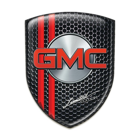 GMC Resin Sticker Perforated Steel with Red Lines Version 