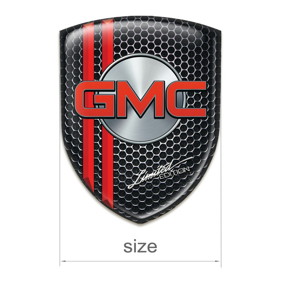 GMC Resin Sticker Perforated Steel with Red Lines Version | Domed ...