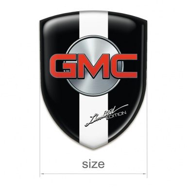 GMC 3D Gel Emblem Black with White Band Design 
