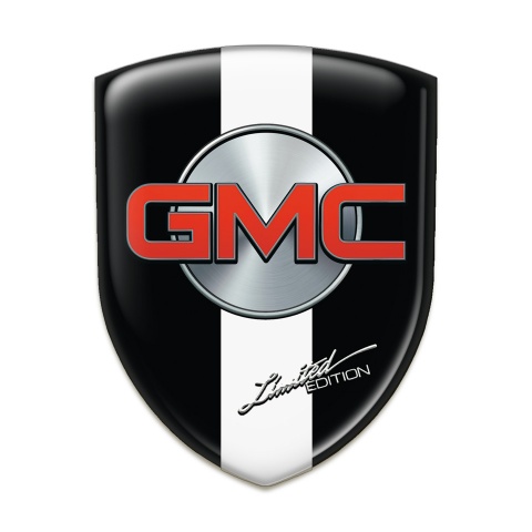GMC 3D Gel Emblem Black with White Band Design 