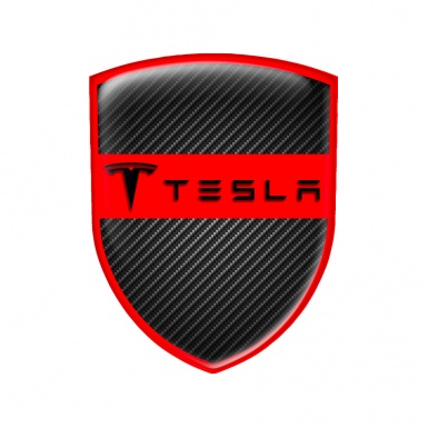Tesla Shield Silicone Sticker Carbon Red Line Edition
