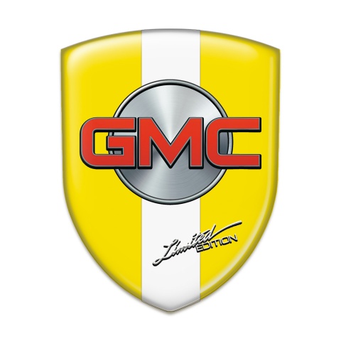 GMC Self Adhesive Car logo Emblem Yellow with White Band Type 