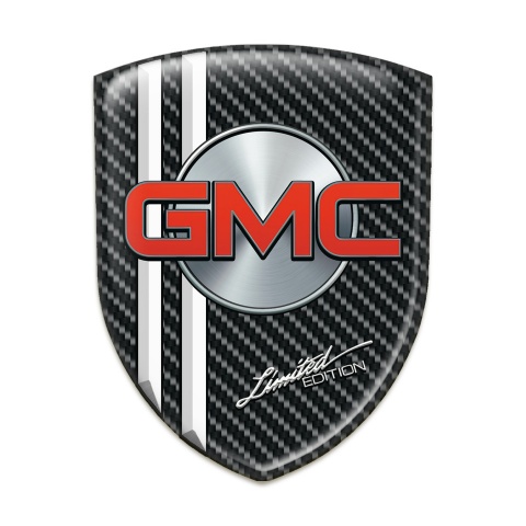 GMC 3D Gel Emblem Dark Carbon with White Stripes 