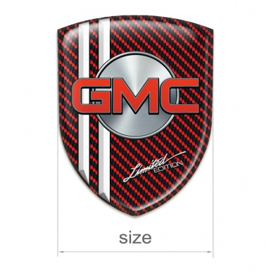 GMC Emblem Exterior Red carbon with White Stripes 