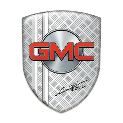 GMC Self Adhesive Car logo Emblem Mesh Effect with White Stripes 