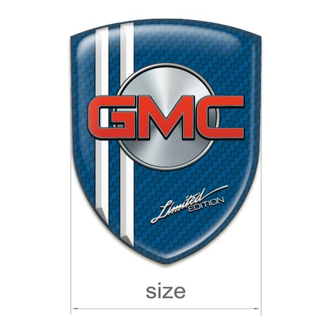 GMC Silicone Car Decal Badge Blue Carbon with White Stripes Type 