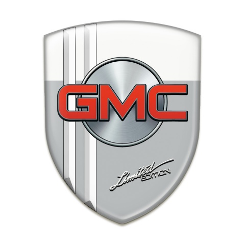 GMC Silicone Badge Grey White with White Stripes 