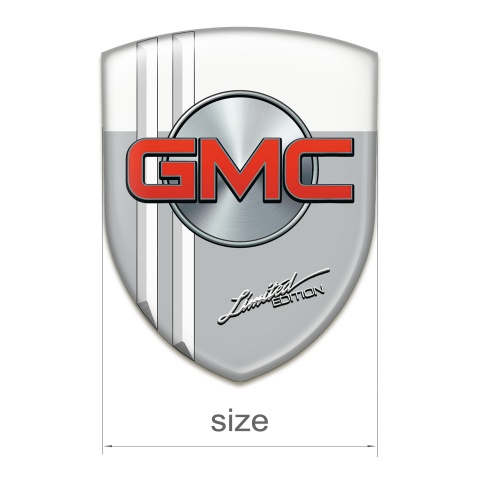 GMC Silicone Badge Grey White with White Stripes 