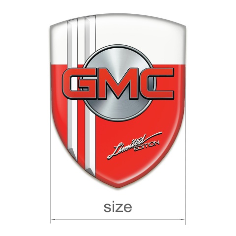 GMC Auto Emblem Red White with White Stripes 