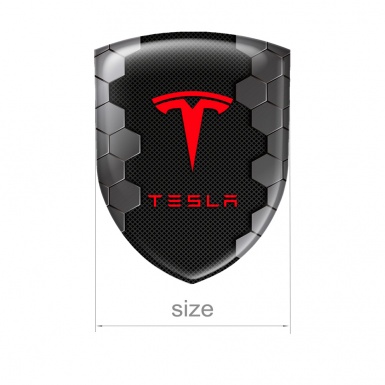 Tesla Shield Silicone Emblem Honeycomb Artwork