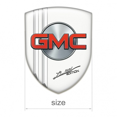GMC Emblem Badge Logo Stylish White Edition with Red Logo 