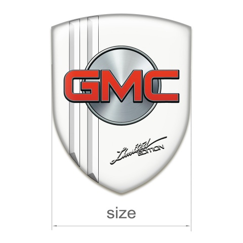 GMC Emblem Badge Logo Stylish White Edition with Red Logo 