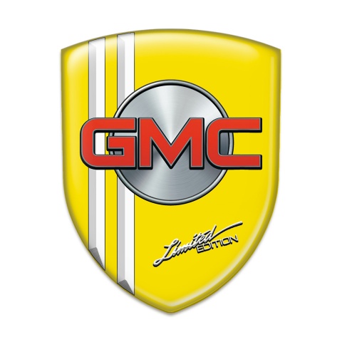 GMC Logo Emblem Yellow with White Stripes type 