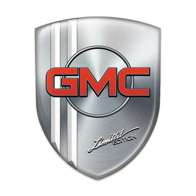GMC Silicone Emblem Silver with White Stripes Type 
