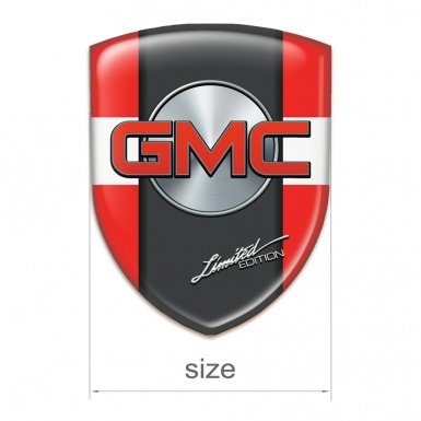 GMC Emblem Badge Logo Red with White Ribbon Model 