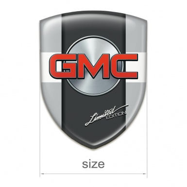 GMC Emblem Badge Logo Grey with White Ribbon Model 