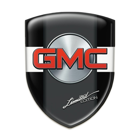GMC Logo Emblem Black with White Ribbon Model 