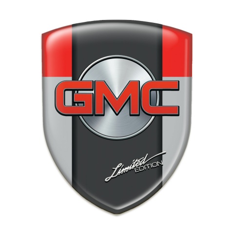 GMC Silicone Emblem Grey Red Pattern Limited Edition Style 