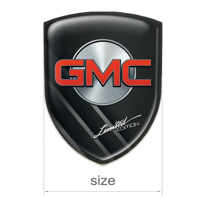 GMC Car Accessories Badge Black with Grey Diagonal Lines Design | Domed ...