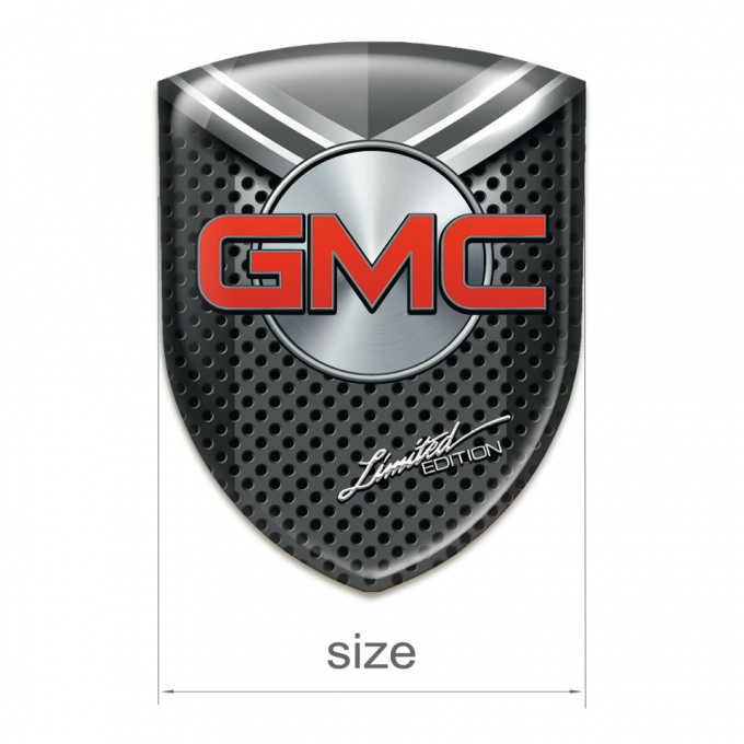 GMC Silicone Car Decal Badge Perforated Base with Grey Shield Design ...