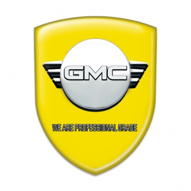 GMC Self Adhesive Car logo Emblem Yellow Background Round Logo Style 