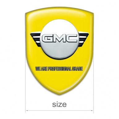 GMC Self Adhesive Car logo Emblem Yellow Background Round Logo Style 