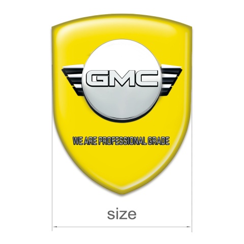 GMC Self Adhesive Car logo Emblem Yellow Background Round Logo Style 