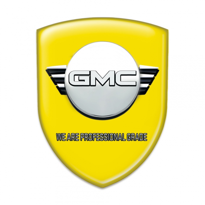GMC Self Adhesive Car logo Emblem Yellow Background Round Logo Style 