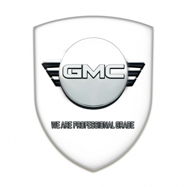 GMC Silicone Car Decal Badge White Background and Round Logo 