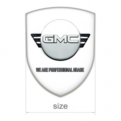 GMC Silicone Car Decal Badge White Background and Round Logo 
