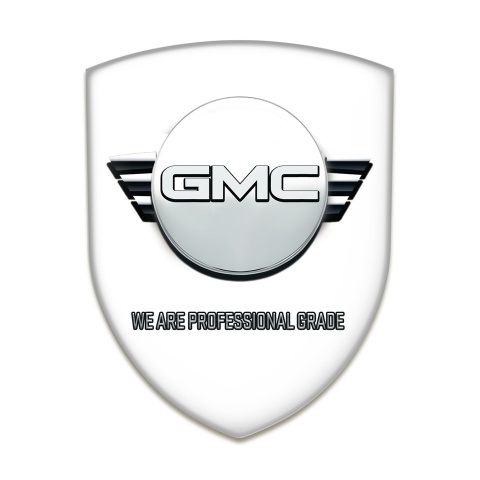 GMC Silicone Car Decal Badge White Background and Round Logo 