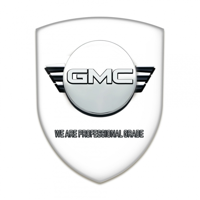 GMC Silicone Car Decal Badge White Background and Round Logo 