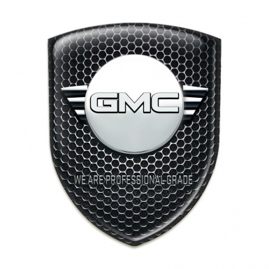 GMC Silicone Badge Perforated Steel background round Logo 