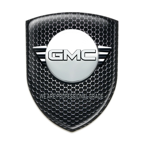 GMC Silicone Badge Perforated Steel background round Logo 