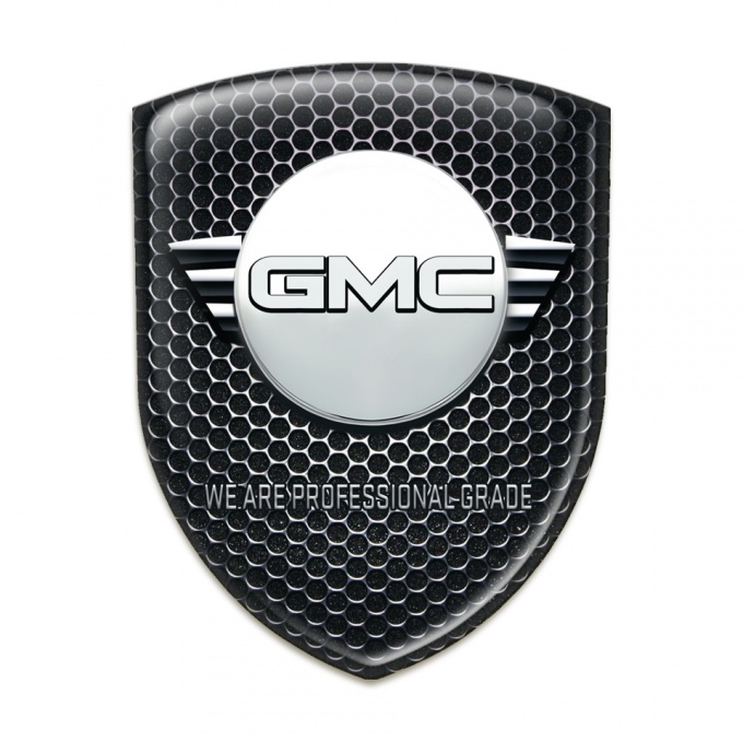 GMC Silicone Badge Perforated Steel background round Logo 