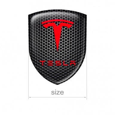 Tesla Shield Silicone Emblem Black Steel Artwork Line