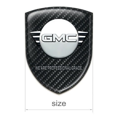 GMC Self Adhesive Emblem Logo Black Fibers Background and Round Logo 