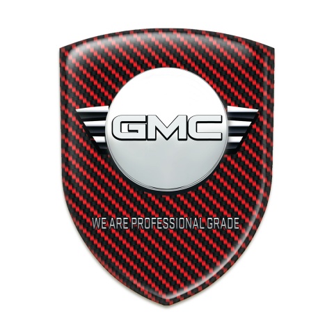 GMC Domed Emblem Red Carbon and Round Logo Style 