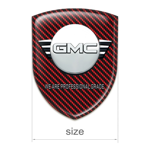 GMC Domed Emblem Red Carbon and Round Logo Style 