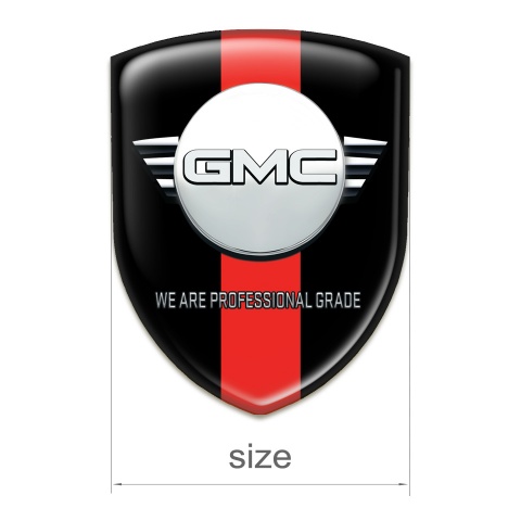 GMC Car Interior Badge BVlack with Red Band base Round Logo 