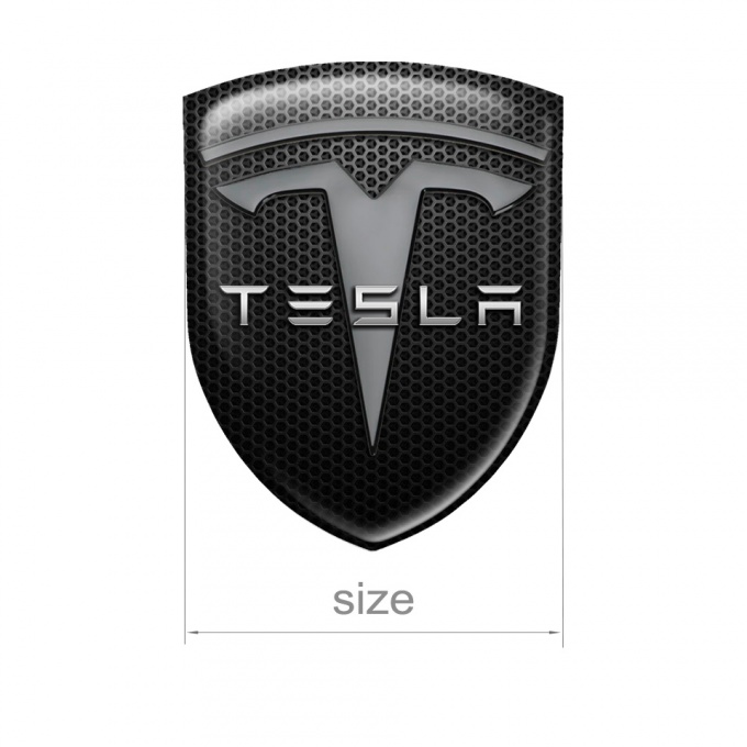 Tesla Emblem Silicone Shield Black Artwork Edition Domed Emblems