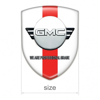 GMC Auto Emblem White with Red Band and Round Logo 