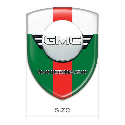 GMC Emblem Badge Logo Green White with Red Band Edition 
