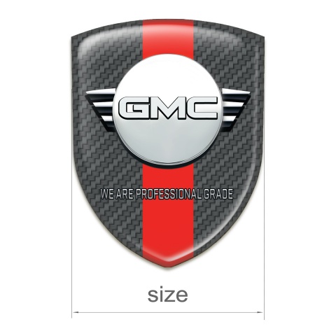 GMC Domed Emblem Brown carbon with Red Band Edition 