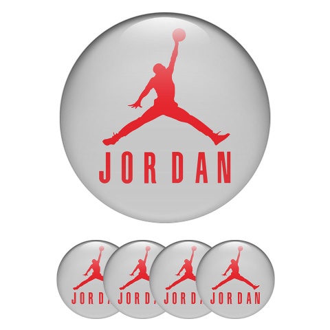 Air Jordan Emblems Silicone Red Logo Grey Background