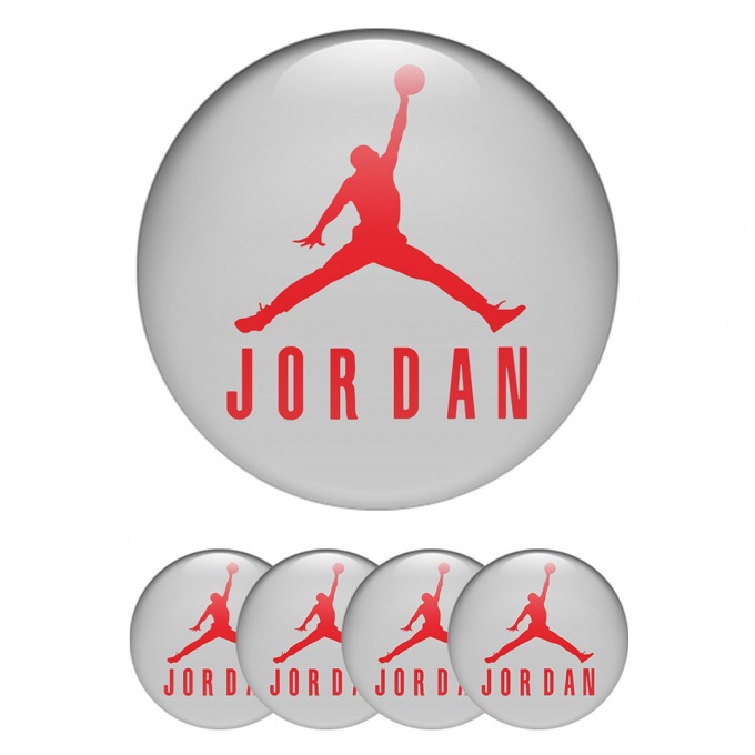 Air Jordan Emblems Silicone Red Logo Grey Background