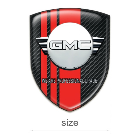 GMC Domed Emblem Black carbon with Red Tapes and Round logo 