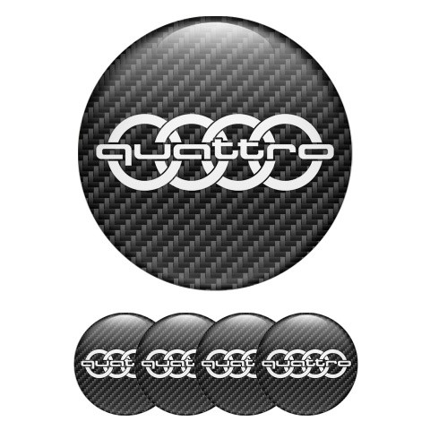 Audi Quattro Wheel Emblems for Center Caps Carbon